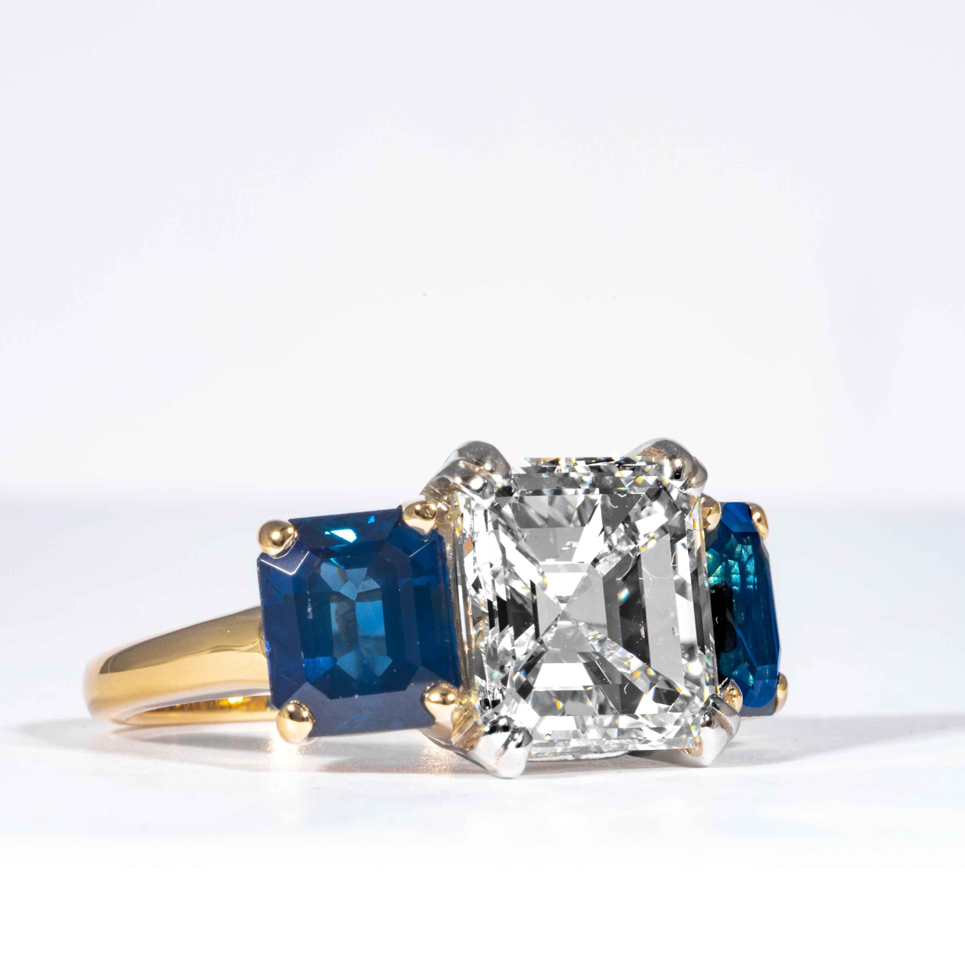 Shreve, Crump & Low GIA Certified 5.01 Carat Square Emerald Cut Diamond Ring 1