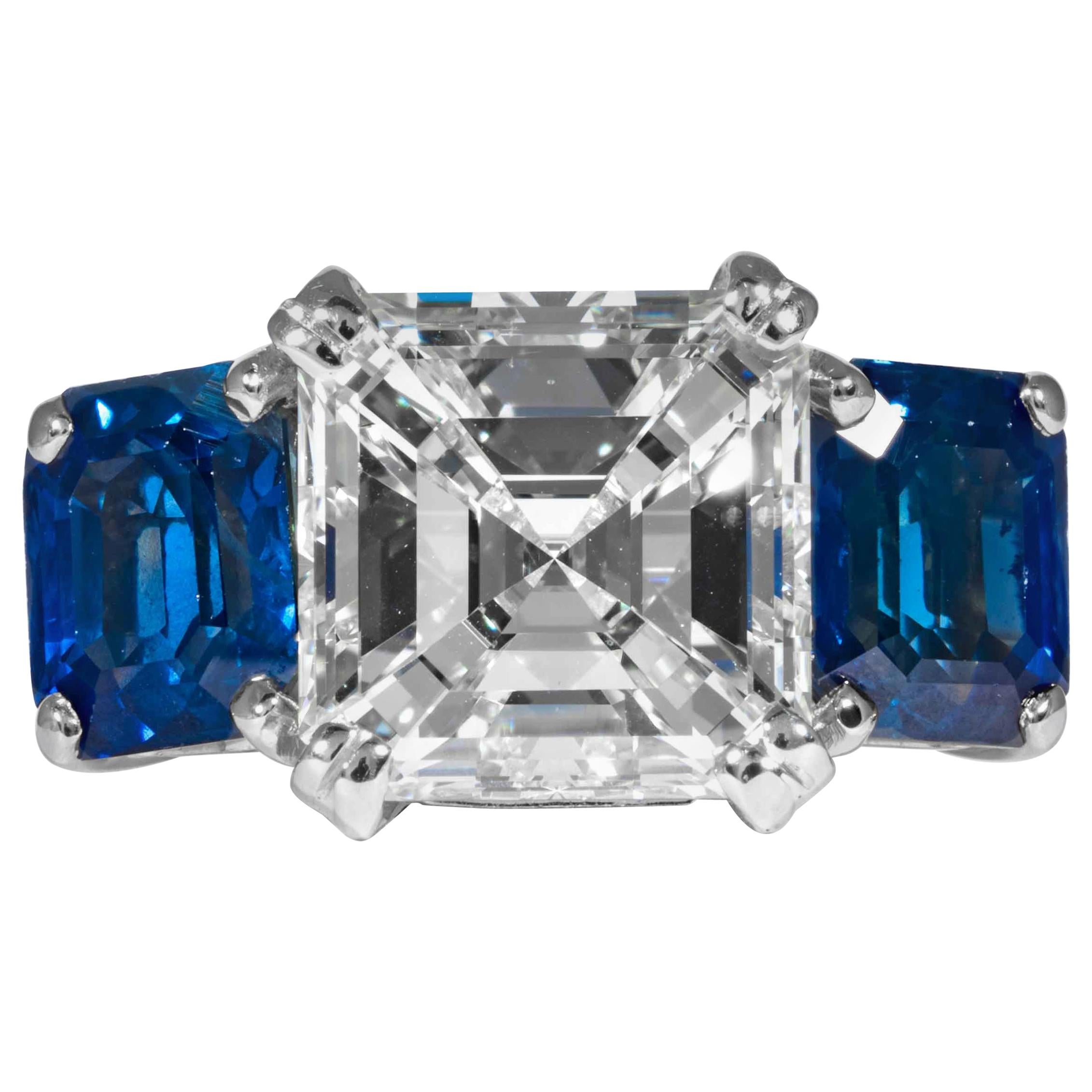 Shreve, Crump & Low GIA Certified 5.01 Carat Square Emerald Cut Diamond Ring