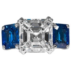 Shreve, Crump & Low GIA Certified 5.01 Carat Square Emerald Cut Diamond Ring
