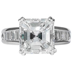 Shreve, Crump & Low, GIA-zertifizierter 5,01 Karat Diamantring mit quadratischem Smaragdschliff