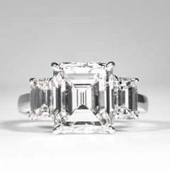 Shreve, Crump & Low GIA Certified 5.05 Carat J VVS2 Emerald Cut Diamond Ring