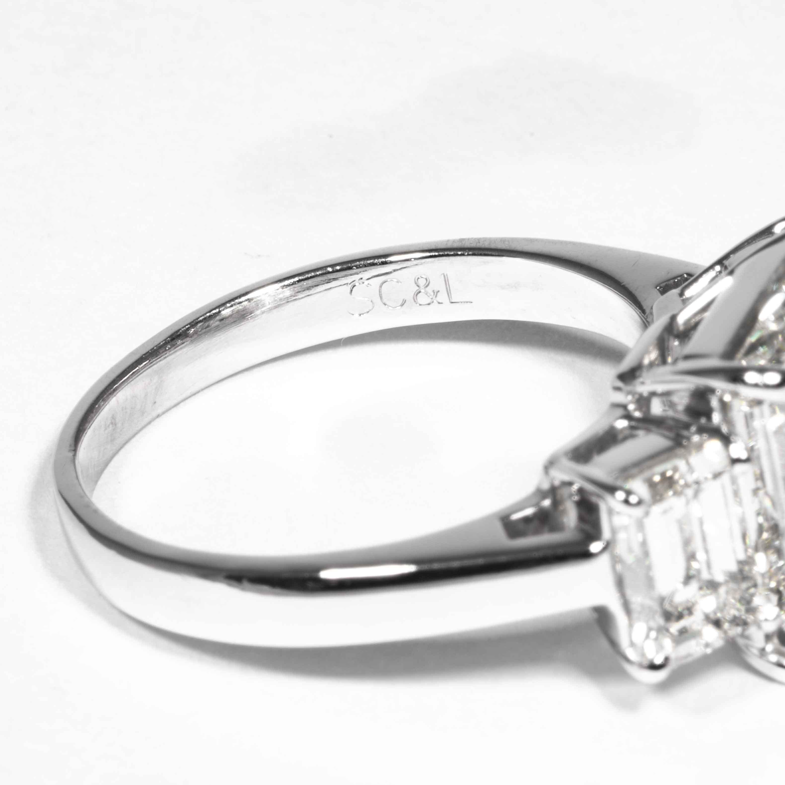 Shreve, Crump & Low GIA Certified 5.05 Carat J VVS2 Emerald Cut Diamond Ring For Sale 1
