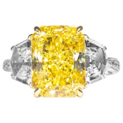 Shreve, Crump & Low, bague en diamant jaune intense de 5,07 carats certifié GIA