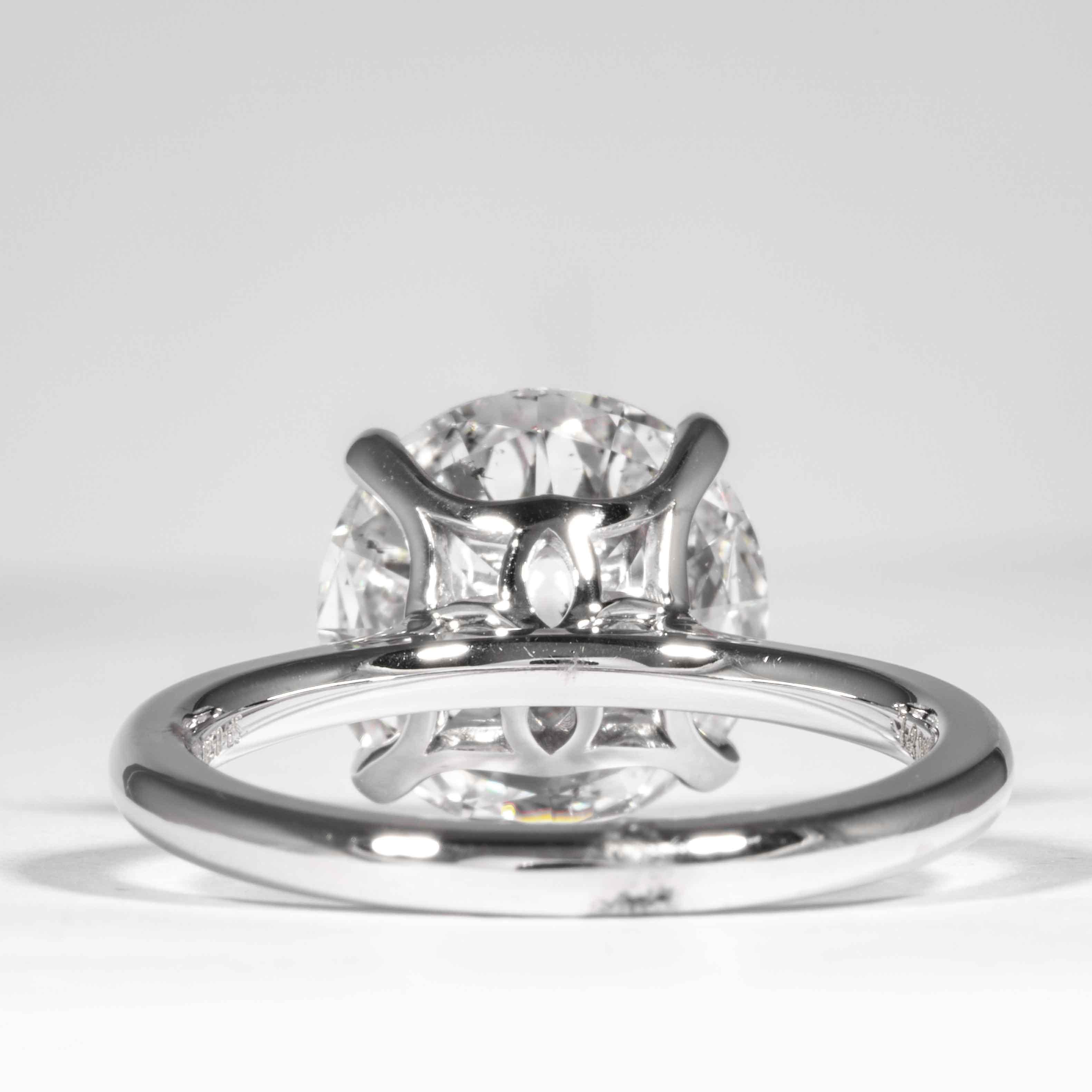 Round Cut Shreve, Crump & Low GIA Certified 5.12 Carat E SI1 Round Brilliant Diamond Ring For Sale