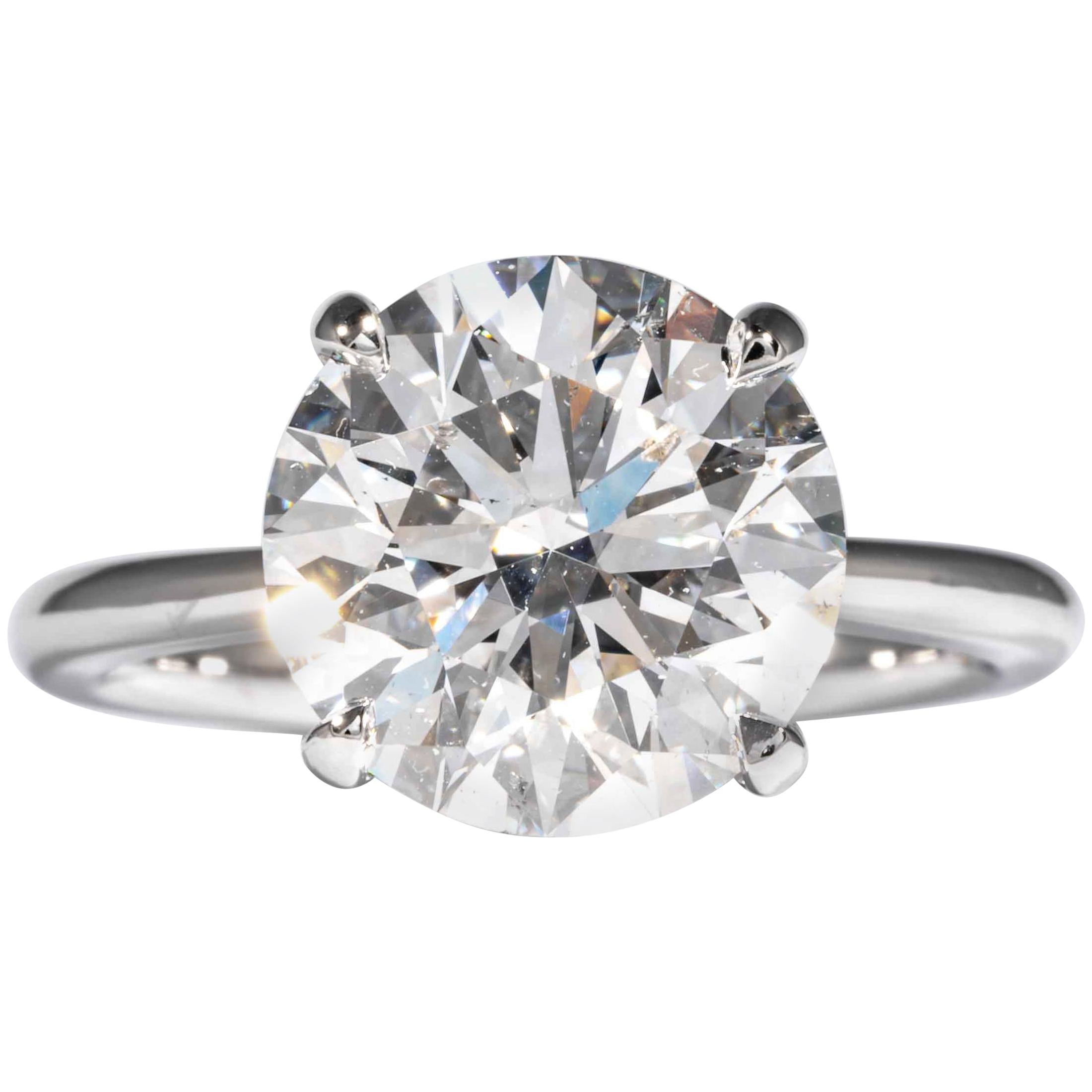 Shreve, Crump & Low GIA Certified 5.12 Carat E SI1 Round Brilliant Diamond Ring For Sale