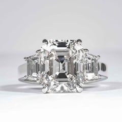 Shreve, Crump & Low GIA Certified 5.13 Carat J VS2 Emerald Cut Diamond Plat Ring