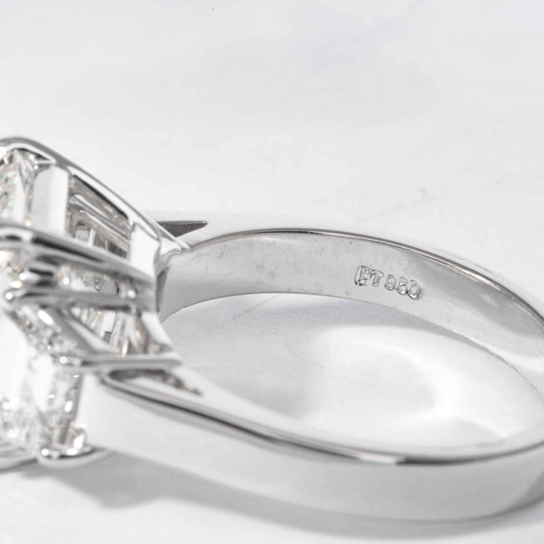 Shreve, Crump & Low GIA Certified 5.13 Carat J VS2 Emerald Cut Diamond Plat Ring For Sale 2