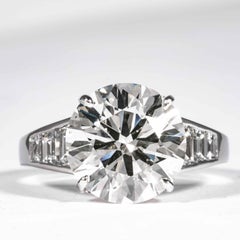 Shreve, Crump & Low GIA Certified 5.60 Carat J SI1 Round Brilliant Diamond Ring
