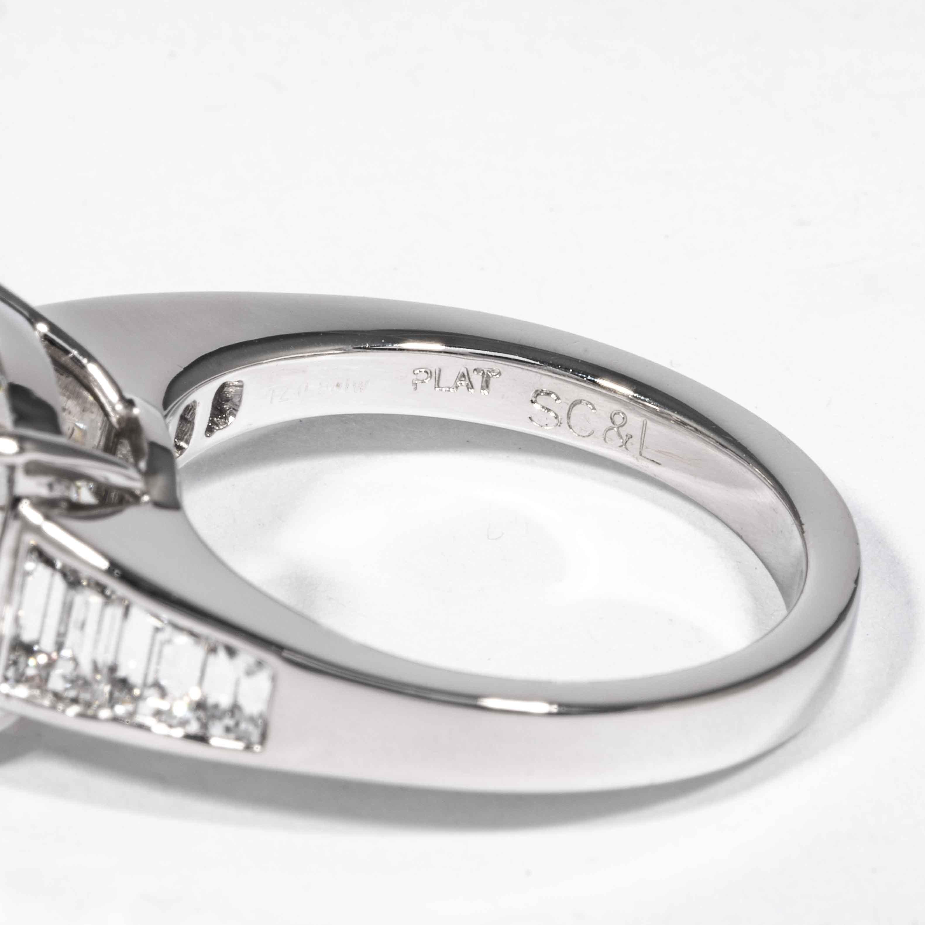 Shreve, Crump & Low, GIA-zertifizierter 5,60 Karat J SI1 runder Brillant-Diamantring im Angebot 2