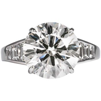 5.60-Carat Round Brilliant Diamond Ring