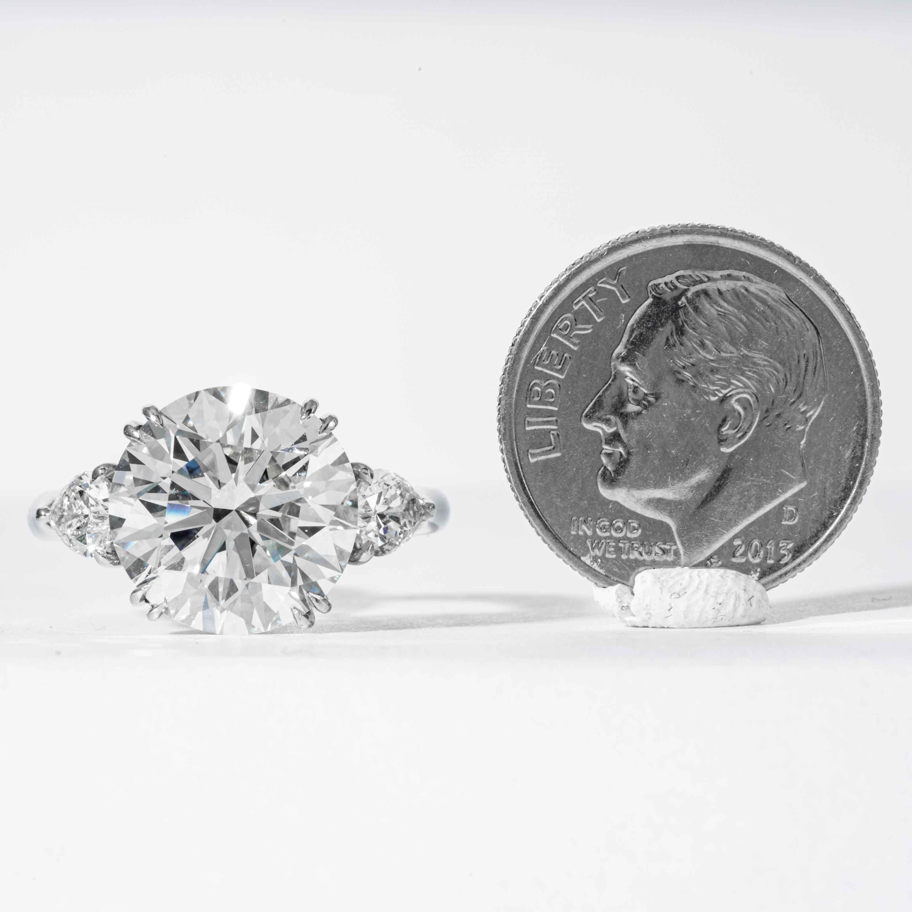 Shreve, Crump & Low GIA Certified 5.90 Carat K VS2 Round Brilliant Diamond Ring For Sale 1