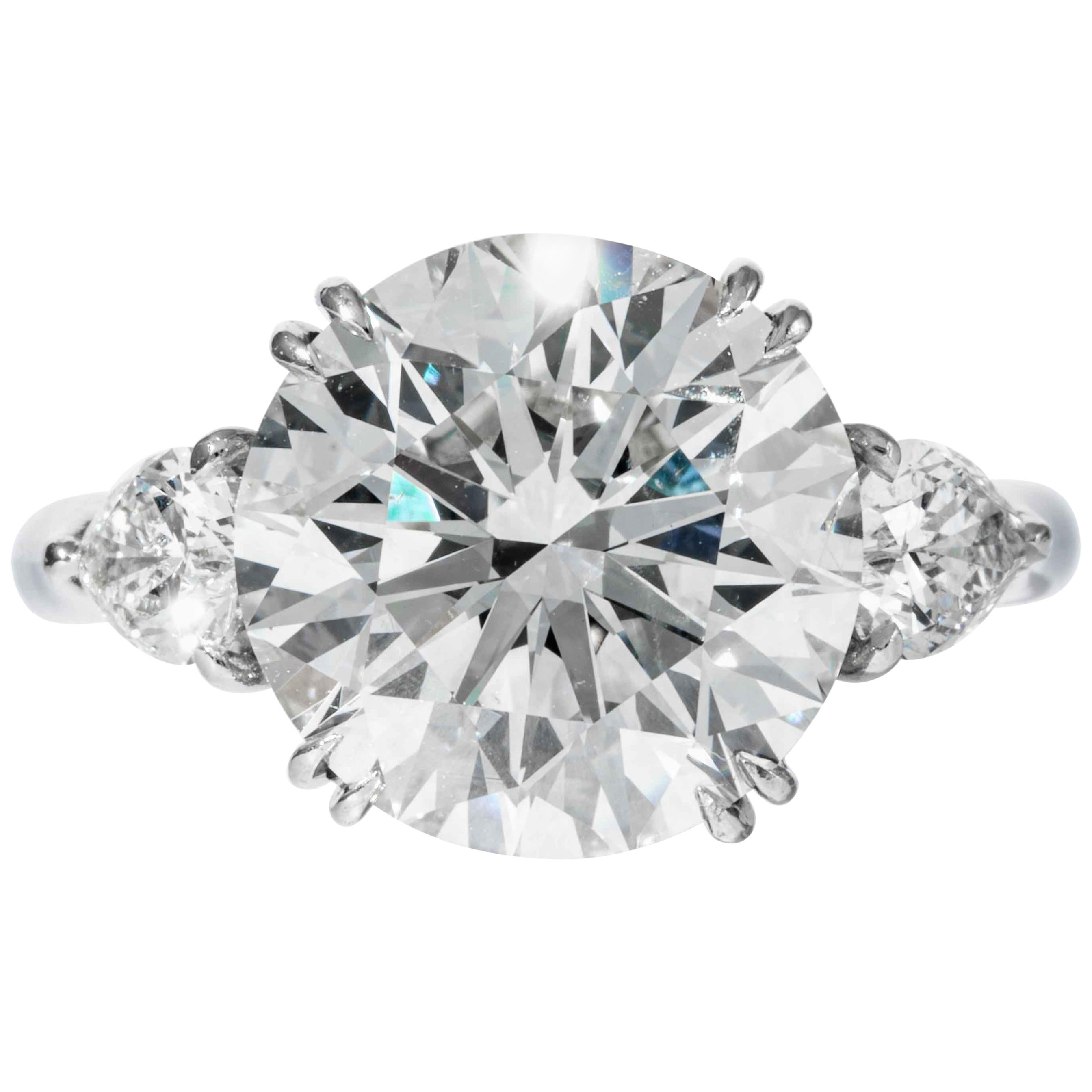Shreve, Crump & Low GIA Certified 5.90 Carat K VS2 Round Brilliant Diamond Ring