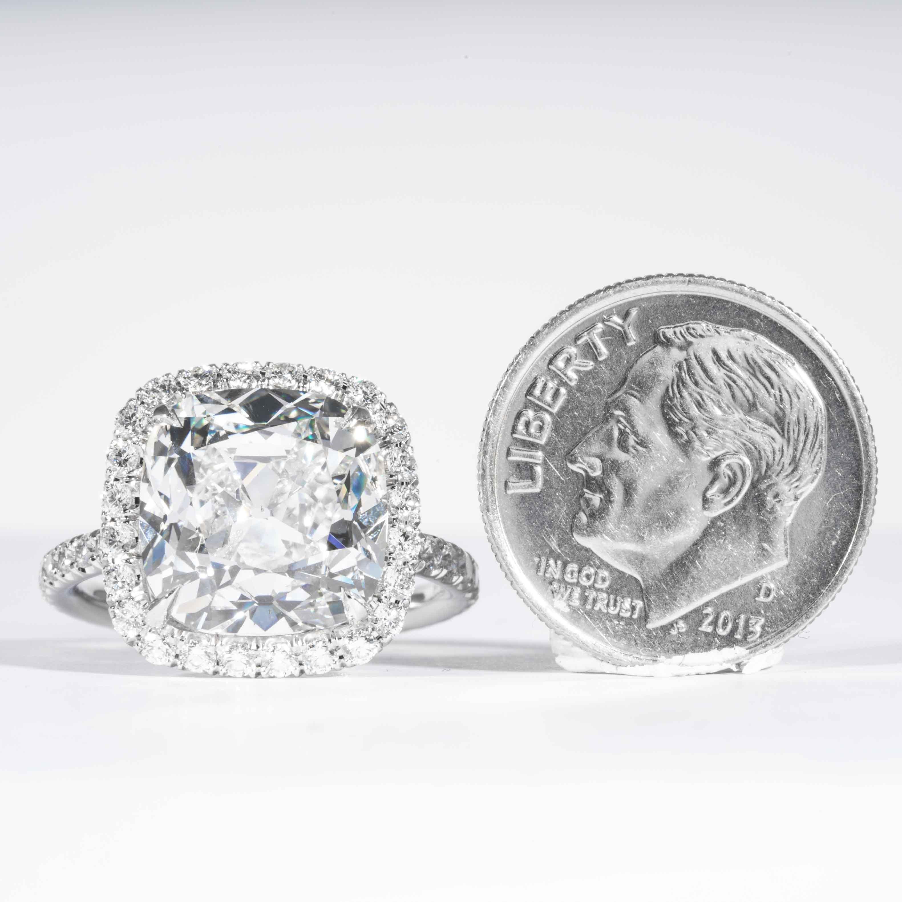 Shreve, Crump & Low GIA Certified 7.01 Carat G SI2 Cushion Cut Diamond Ring 1