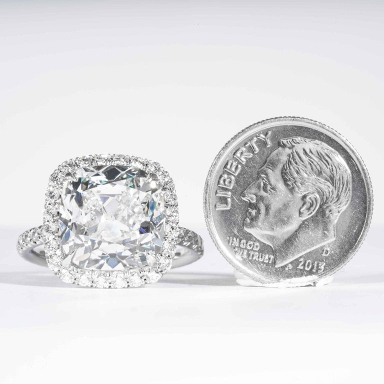 Shreve, Crump & Low GIA Certified 7.01 Carat G SI2 Cushion Cut Diamond Ring For Sale 3