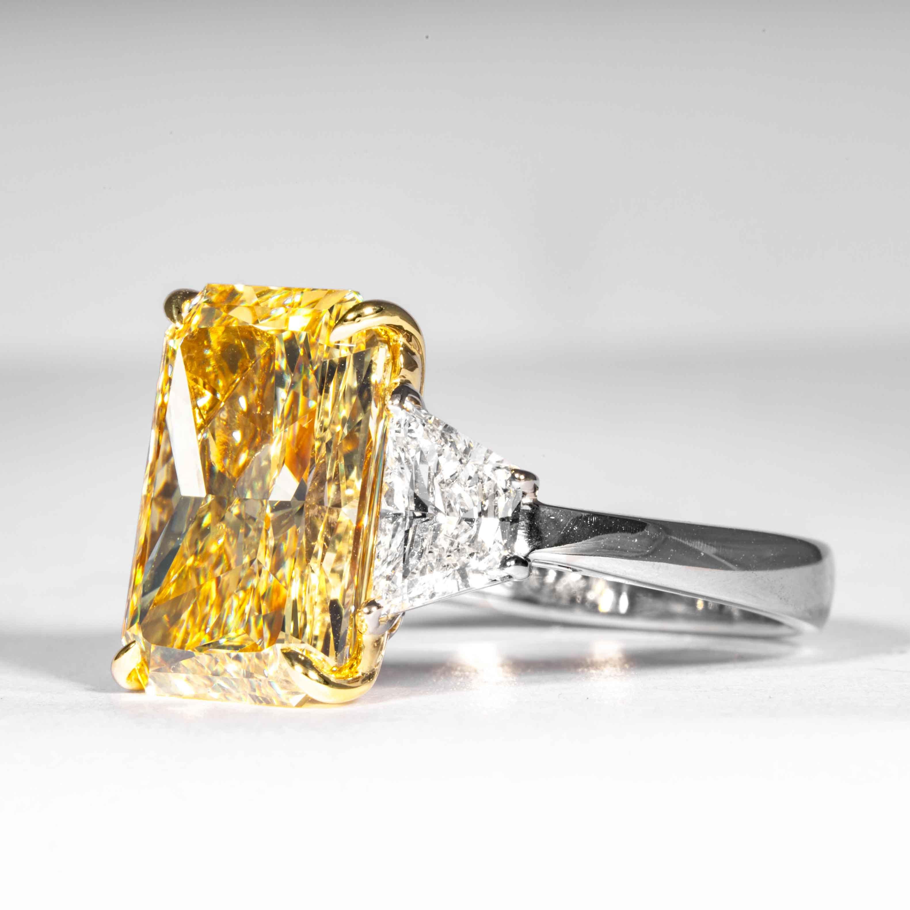 elongated radiant cut diamond ring