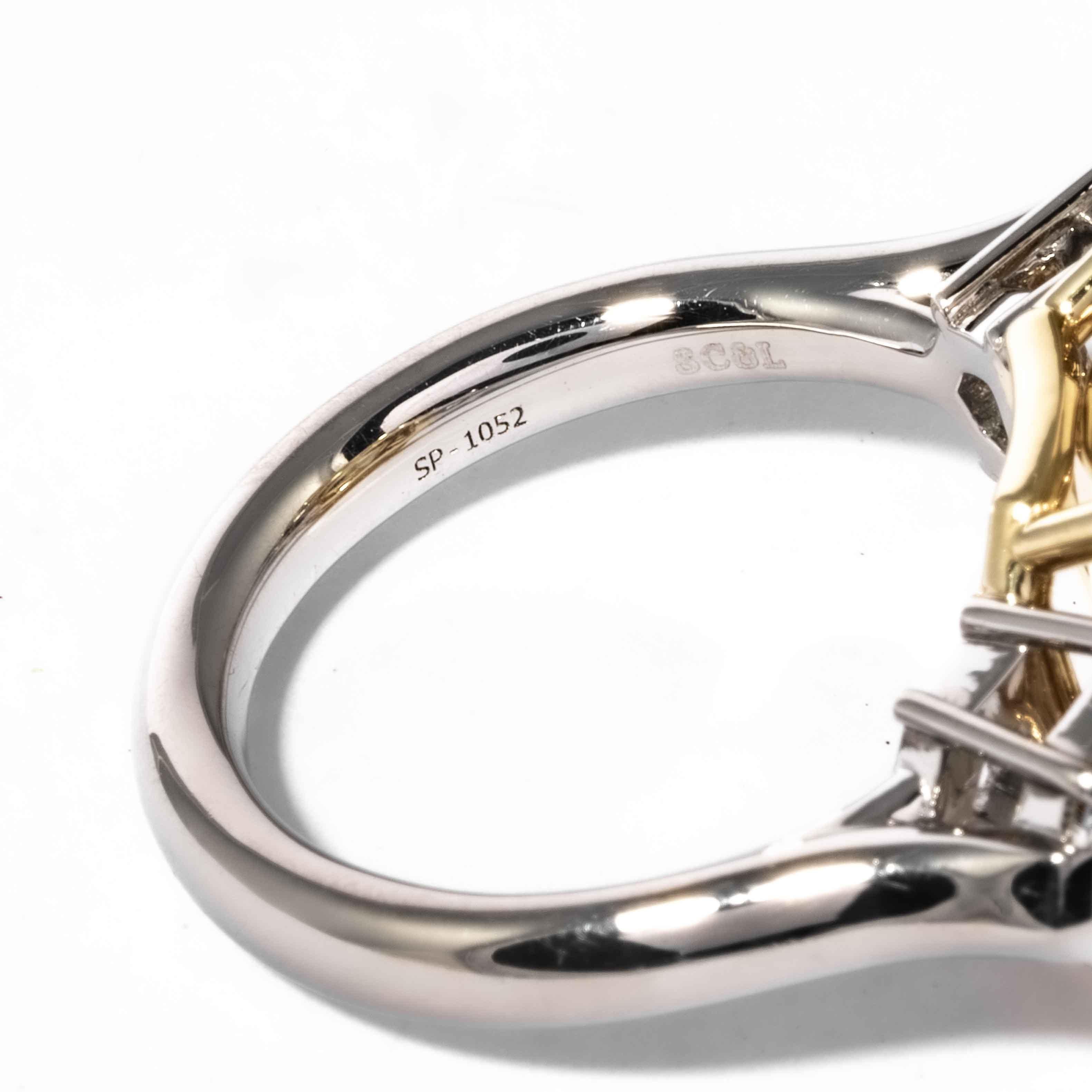 Women's Shreve, Crump & Low GIA Certified 8.02 Carat Fancy Yellow Asscher Diamond Ring For Sale