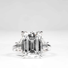 Shreve, Crump & Low GIA Certified 8.97 Carat G VS2 Emerald Cut Diamond Ring