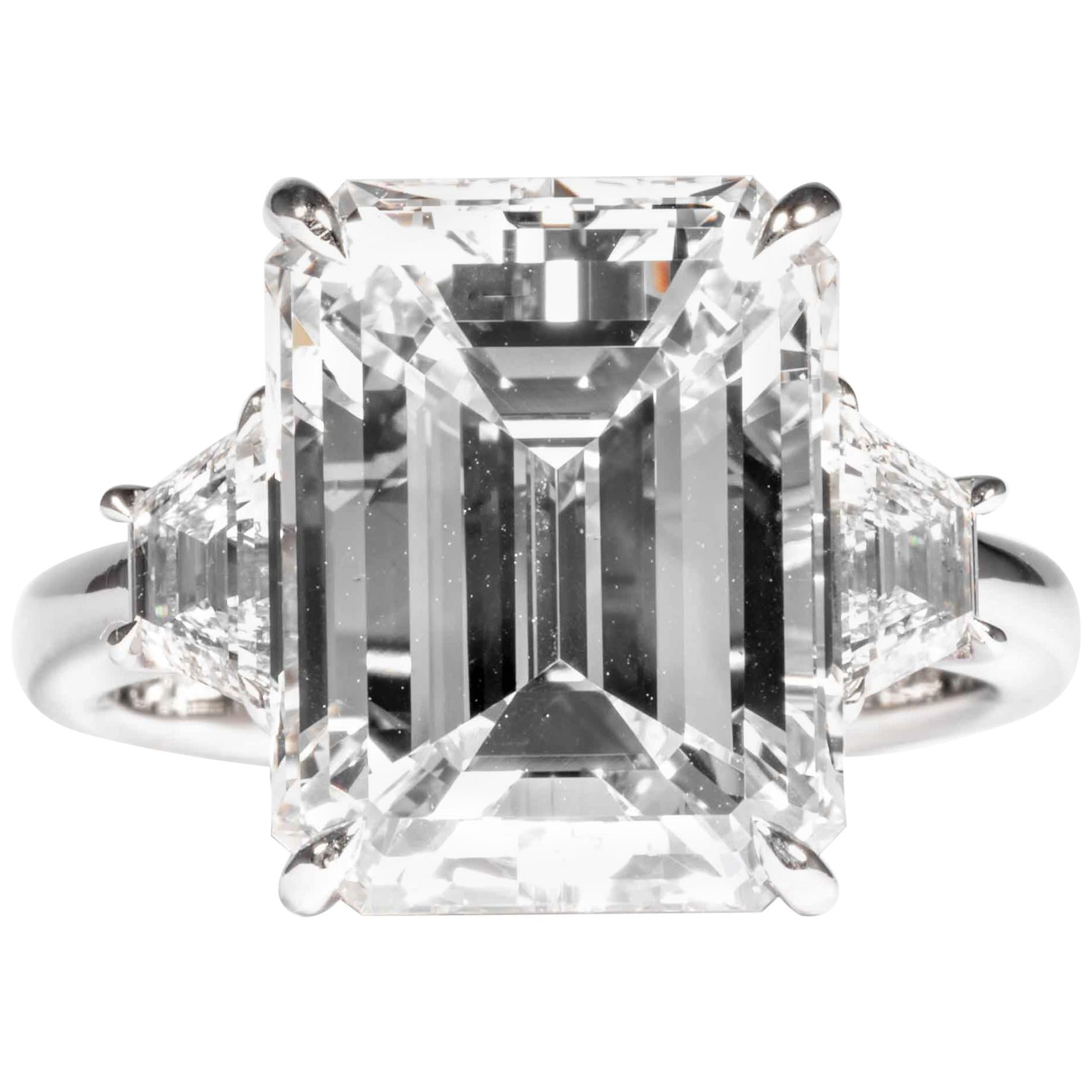 Shreve, Crump & Low GIA Certified 8.97 Carat G VS2 Emerald Cut Diamond Ring