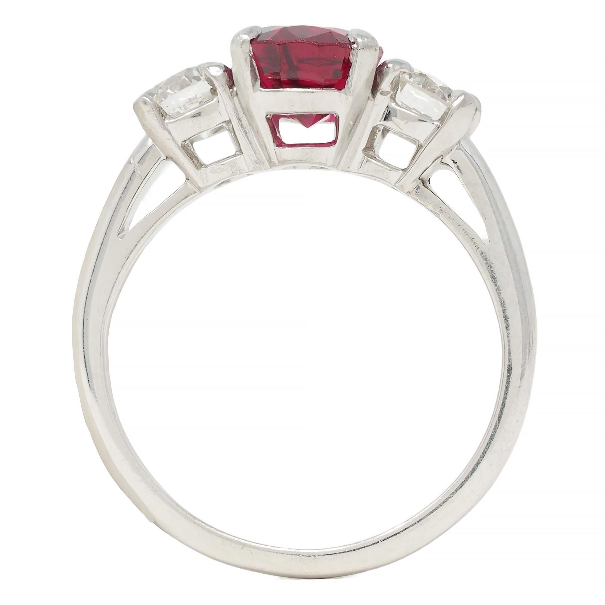 Shreve Crump & Low Mid-Century 1.89 CTW Spinel Diamond Platinum Vintage Ring 5