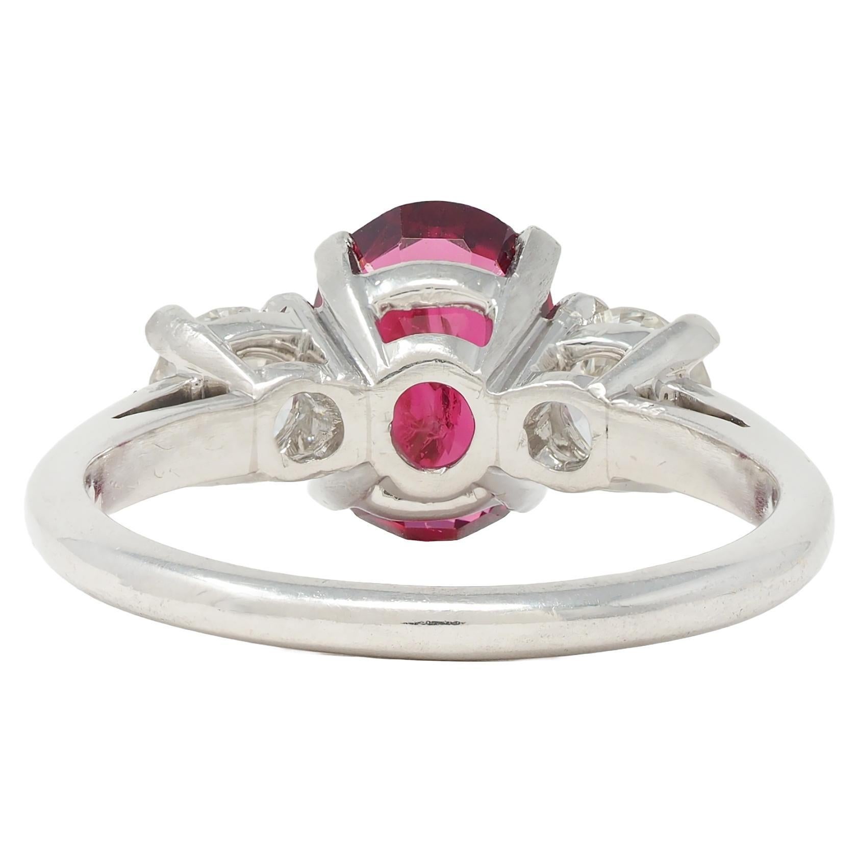 Women's or Men's Shreve Crump & Low Mid-Century 1.89 CTW Spinel Diamond Platinum Vintage Ring