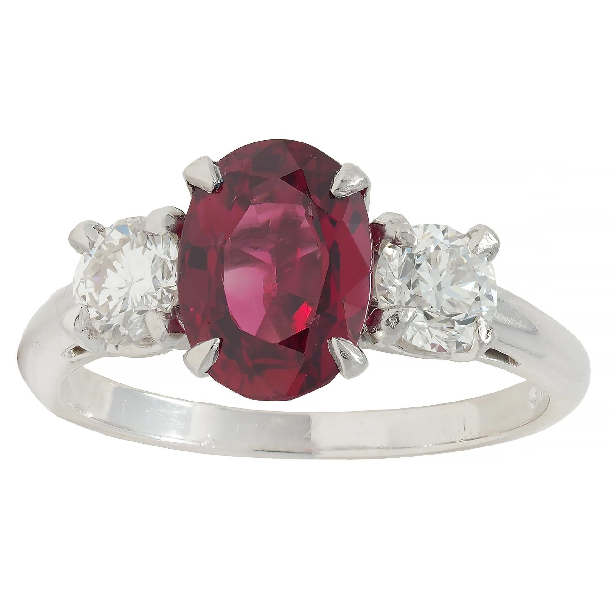 Shreve Crump & Low Mid-Century 1.89 CTW Spinel Diamond Platinum Vintage Ring 4