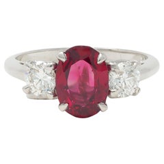 Shreve Crump & Low Mid-Century 1.89 CTW Spinel Diamond Platinum Vintage Ring
