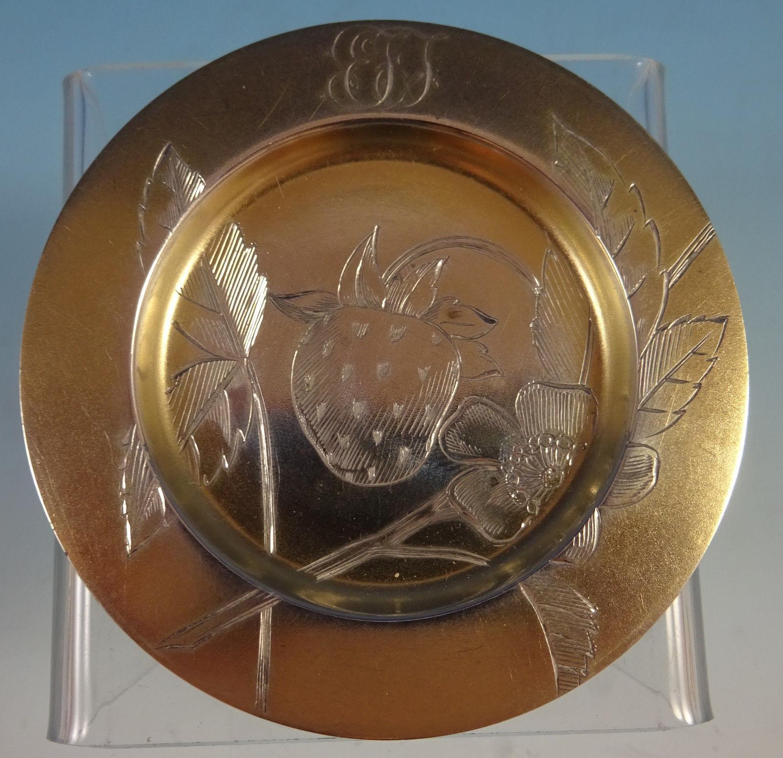 Shreve Sterling Silver Butter Pats with Aesthetic Insects Fabulous For