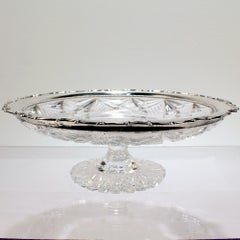 Shreve Sterling Silver Mounted American Brilliant Period Cut Glass Compote
