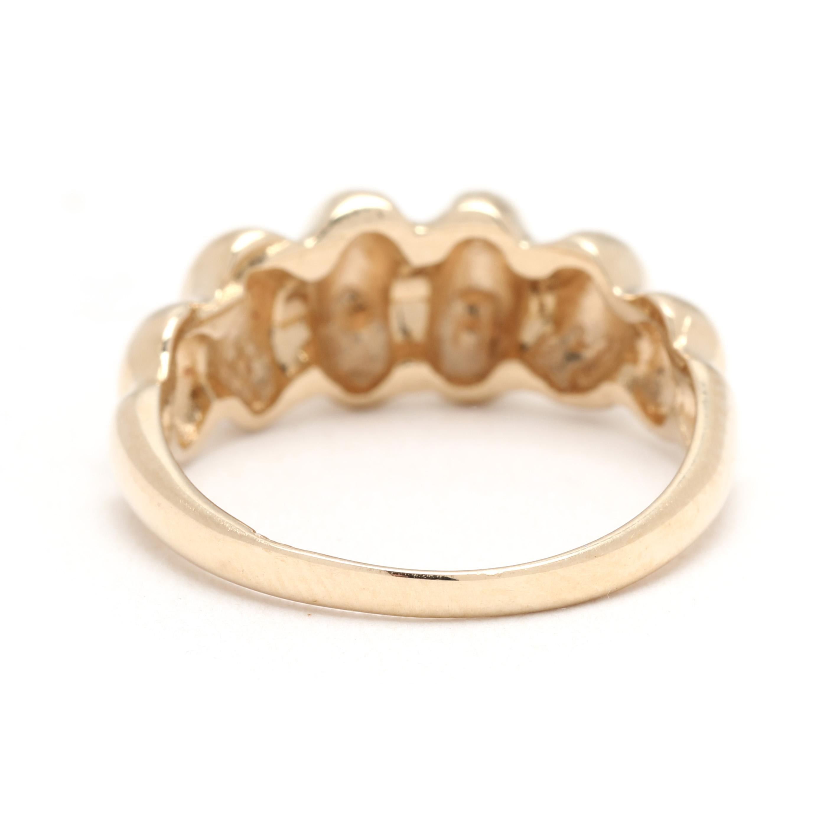 Anillo de cúpula de gamba, oro amarillo de 14k, talla 6 en Bueno estado para la venta en McLeansville, NC