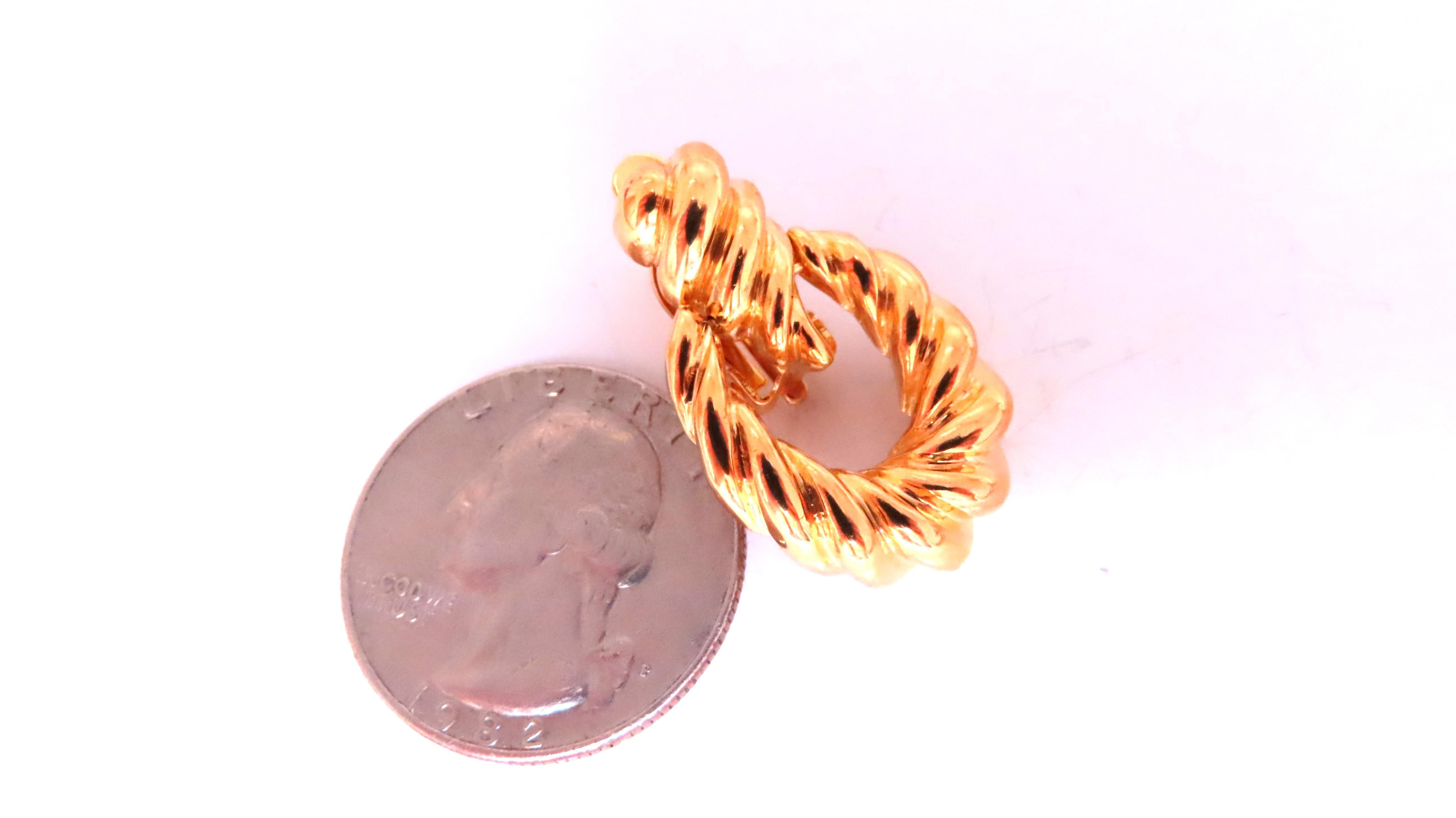 Krabbenklopfer Clip Ohrringe 14kt omega Clip 12593 (Zeitgenössisch)