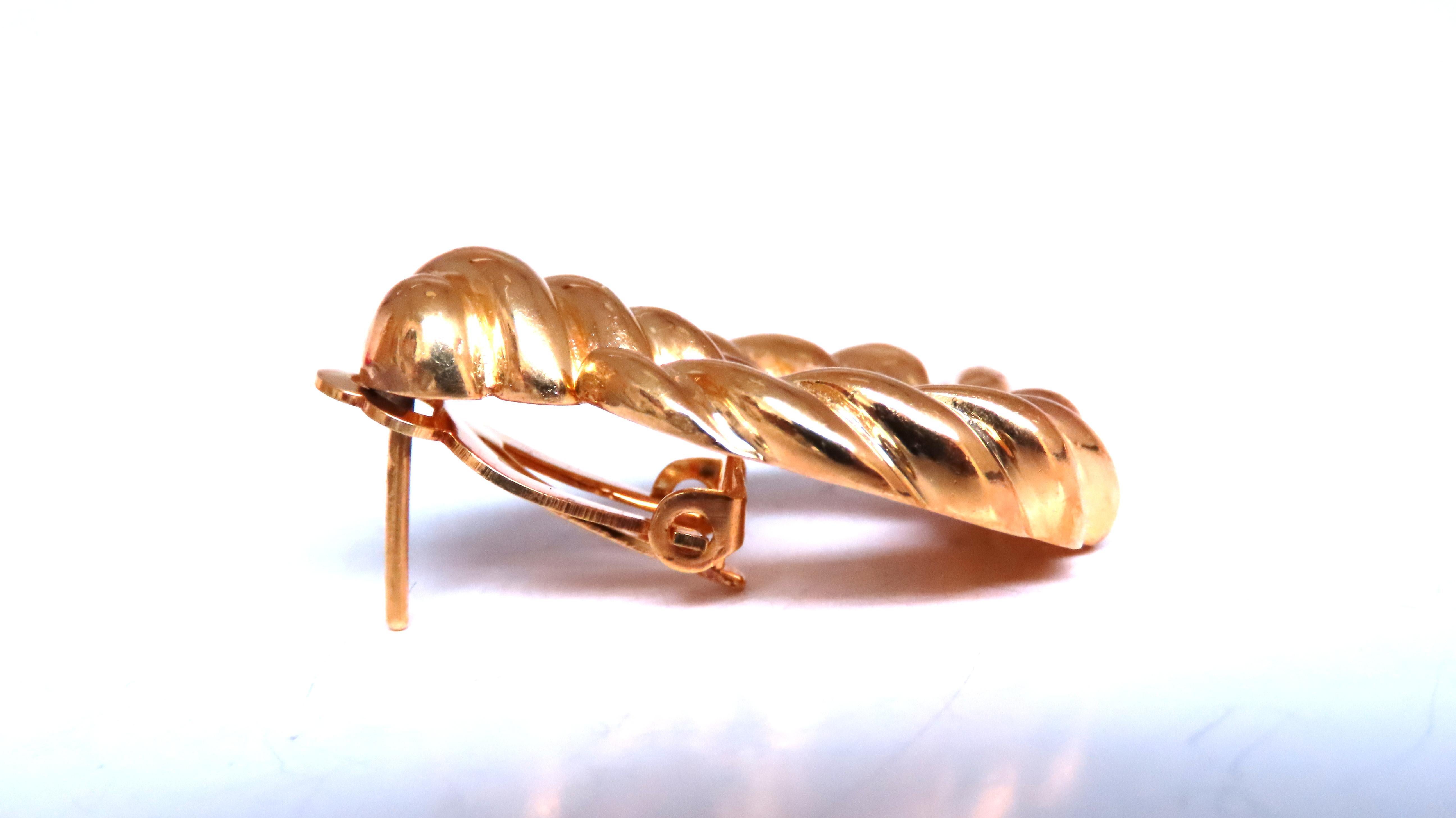 Krabbenklopfer Clip Ohrringe 14kt omega Clip 12593 im Zustand „Neu“ in New York, NY