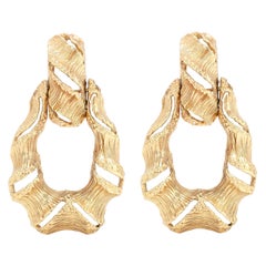 Shrimp Open Hoop 14 Karat Gold Earrings