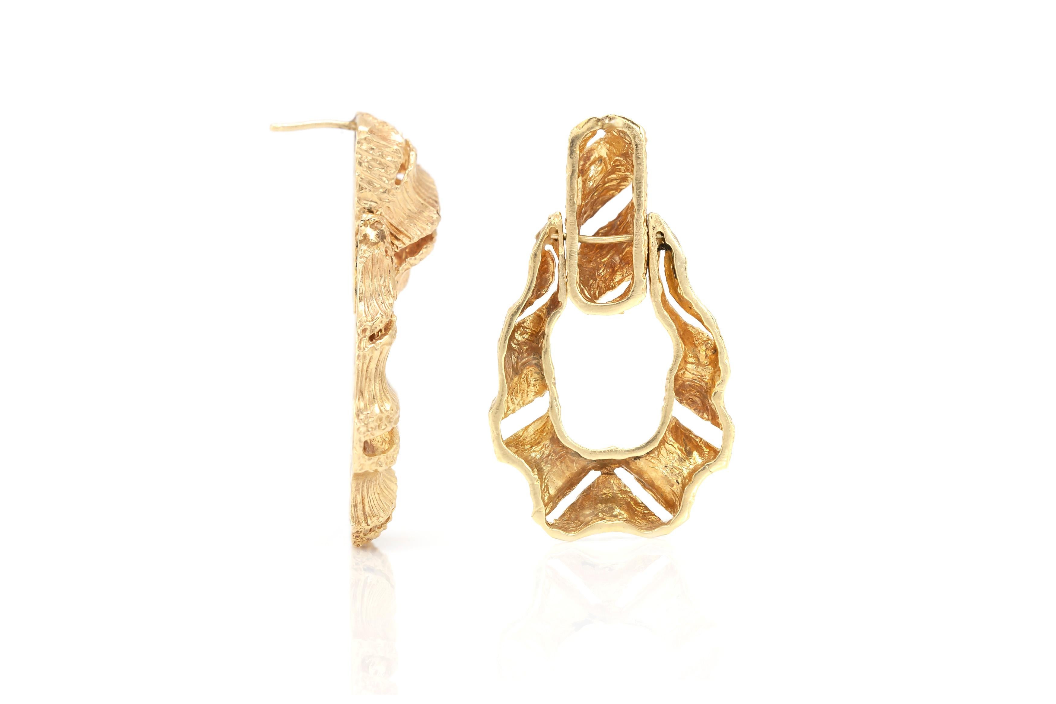 Shrimp Open Hoop-Ohrringe aus 14 Karat Gold im Zustand „Hervorragend“ im Angebot in New York, NY