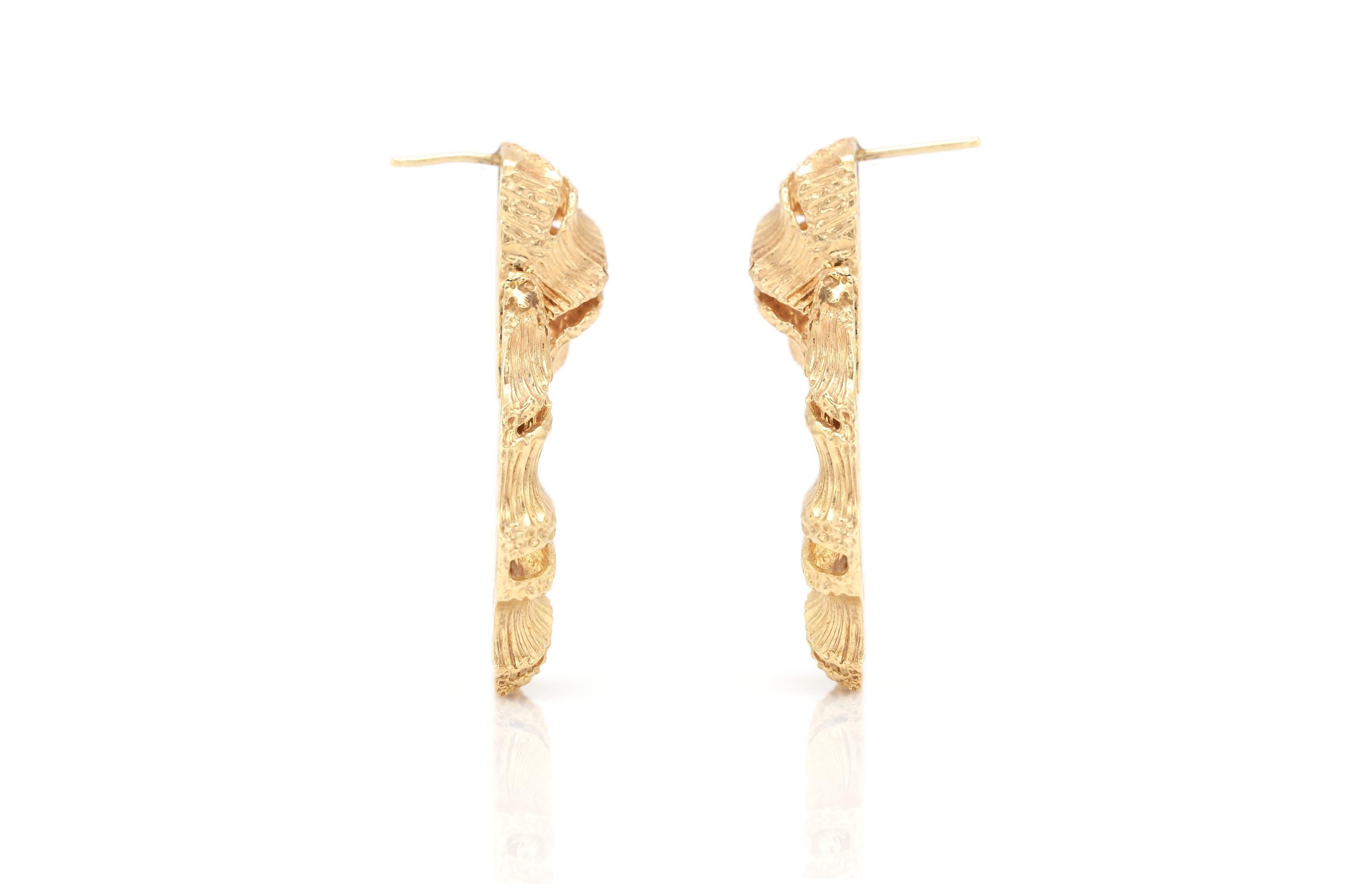 14 karat gold bamboo earrings