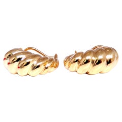 Crevette Semi Hoop Omega Clips Boucles d'oreilles or 18kt 12578