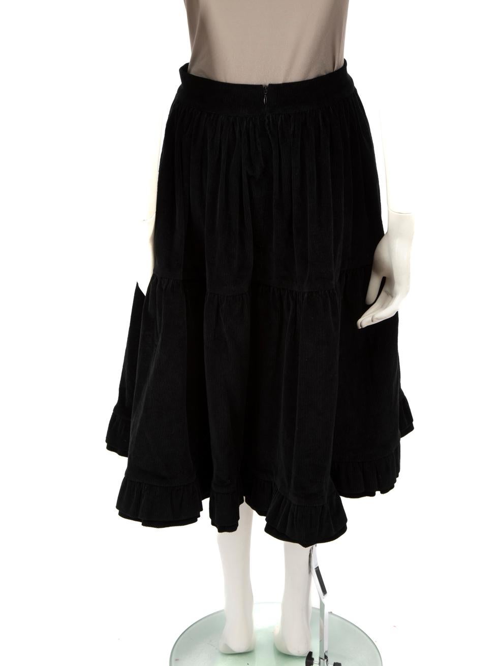 Shrimps Black Velvet Ruffle Skirt Size S In Good Condition In London, GB