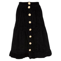 Shrimps Black Velvet Ruffle Skirt Size S