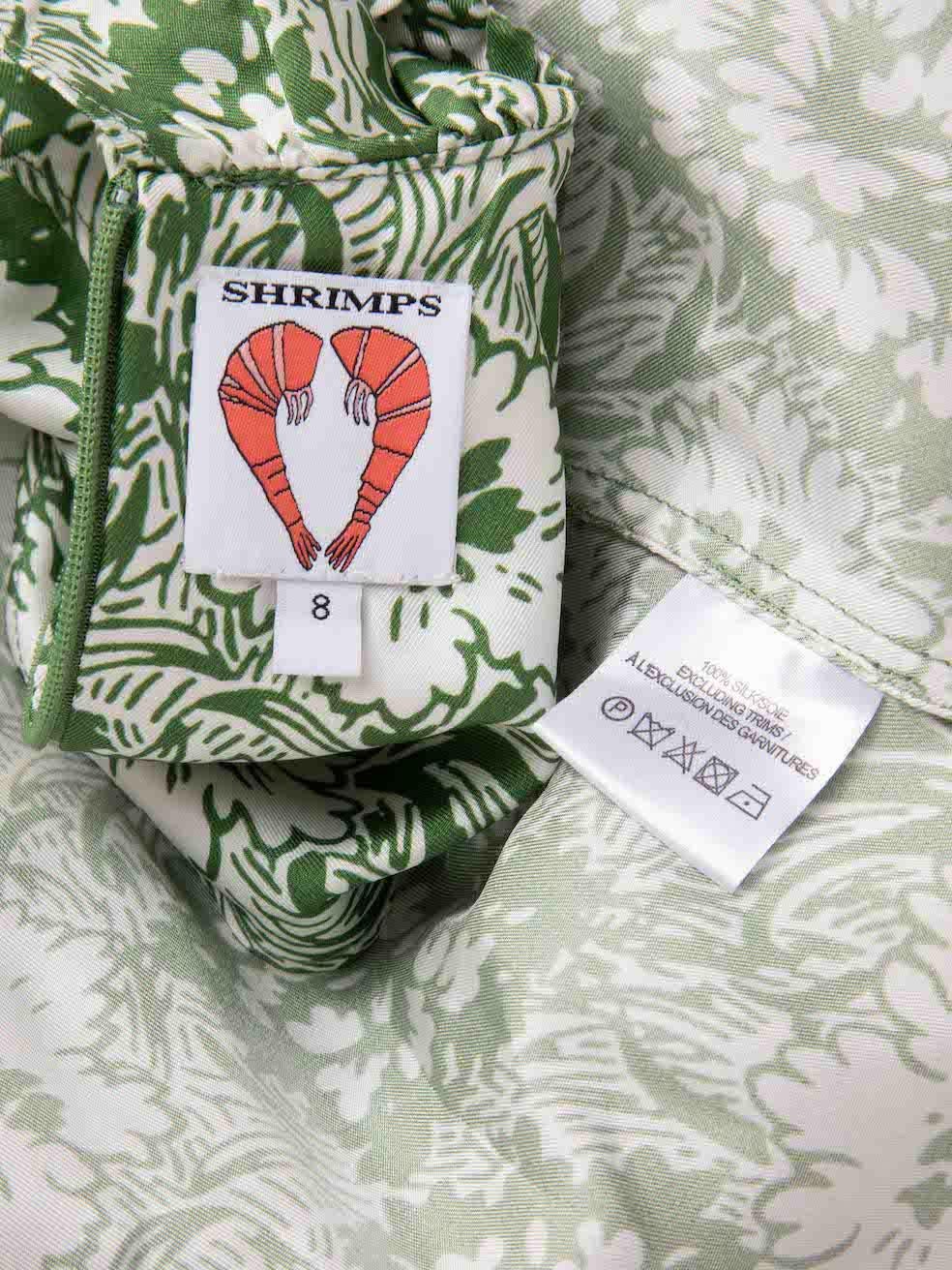 Women's Shrimps Green Silk Floral Midi Dress Size S For Sale