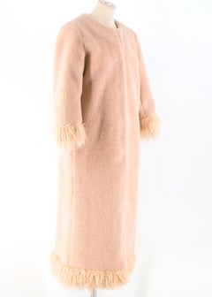 Shrimps Pink Long Faux Fur Coat US 4
