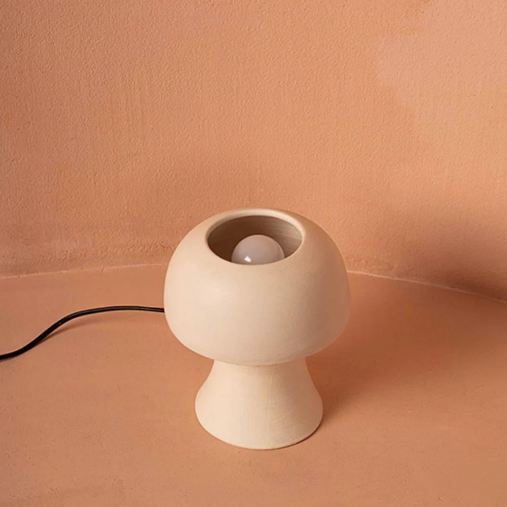 Indian Shroom Clay Table Lamp by Harshita Jhamtani Designs For Sale