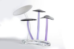 Shroomz Escultura de Vidrio Soplado Morado y Blanco