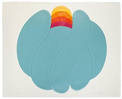 Blue Ball - Original Mixed Media by Shu Takahashi - 1973