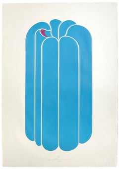 Blue Mythology - Original Mixed Media by Shu Takahashi - 1973