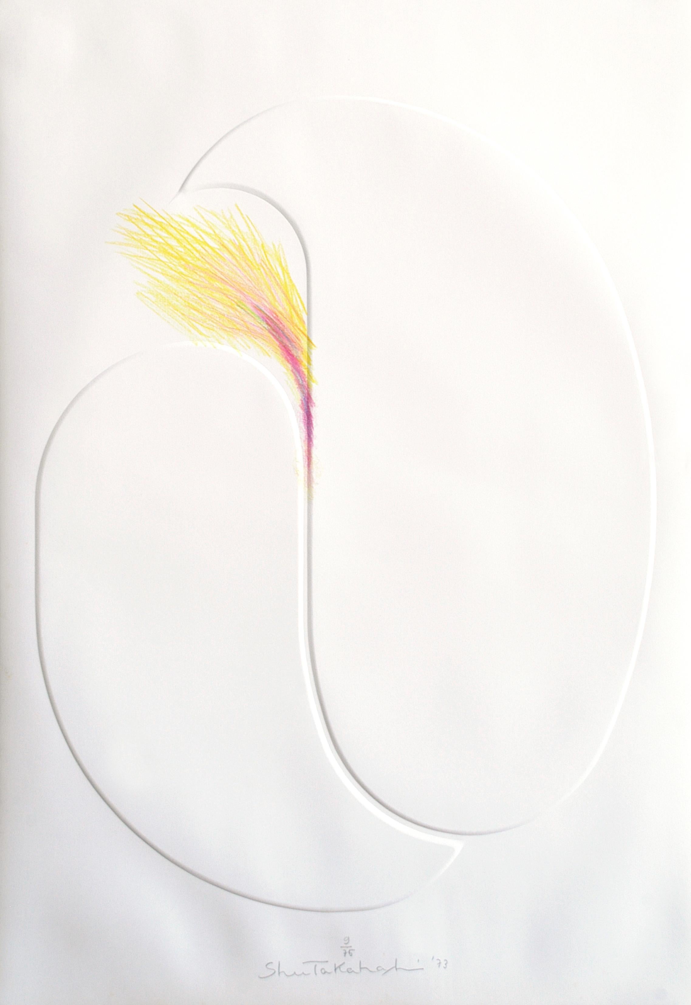 Calcografia e serigrafia originale di Shu Takahashi.
Si tratta di un'edizione di 75 stampe firmate e numerate a mano dall'artista. 

Shu Takahashi è nato a Hiroshima nel 1930. Nel 1950 si trasferisce a Tokyo e, nonostante l'opposizione della madre