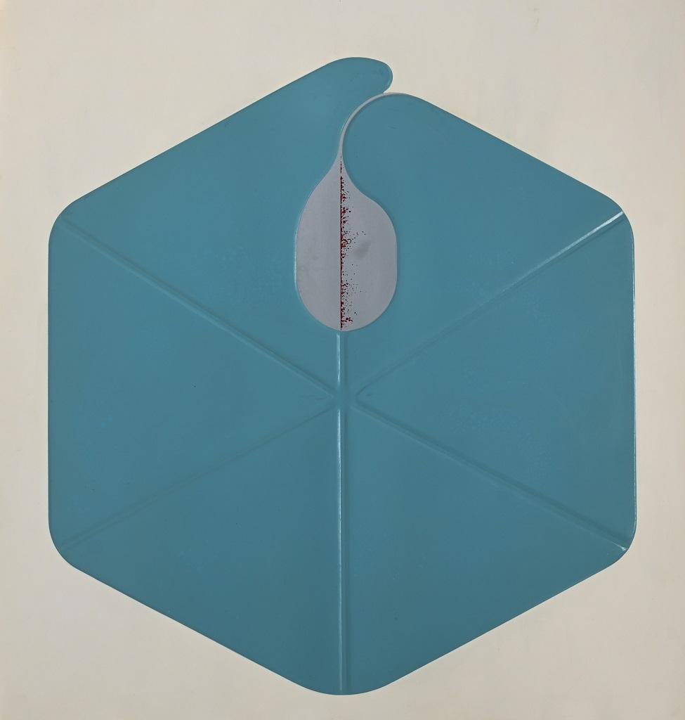 Hexagon is an abstract silk-screen and copperplate engraving print on heavy paper, realized in 1973 by the Japanese artist Shu Takahashi.

Not signed and not numbered

Good conditions. 

Shu Takahashi was a unique Japanese visual artist who also