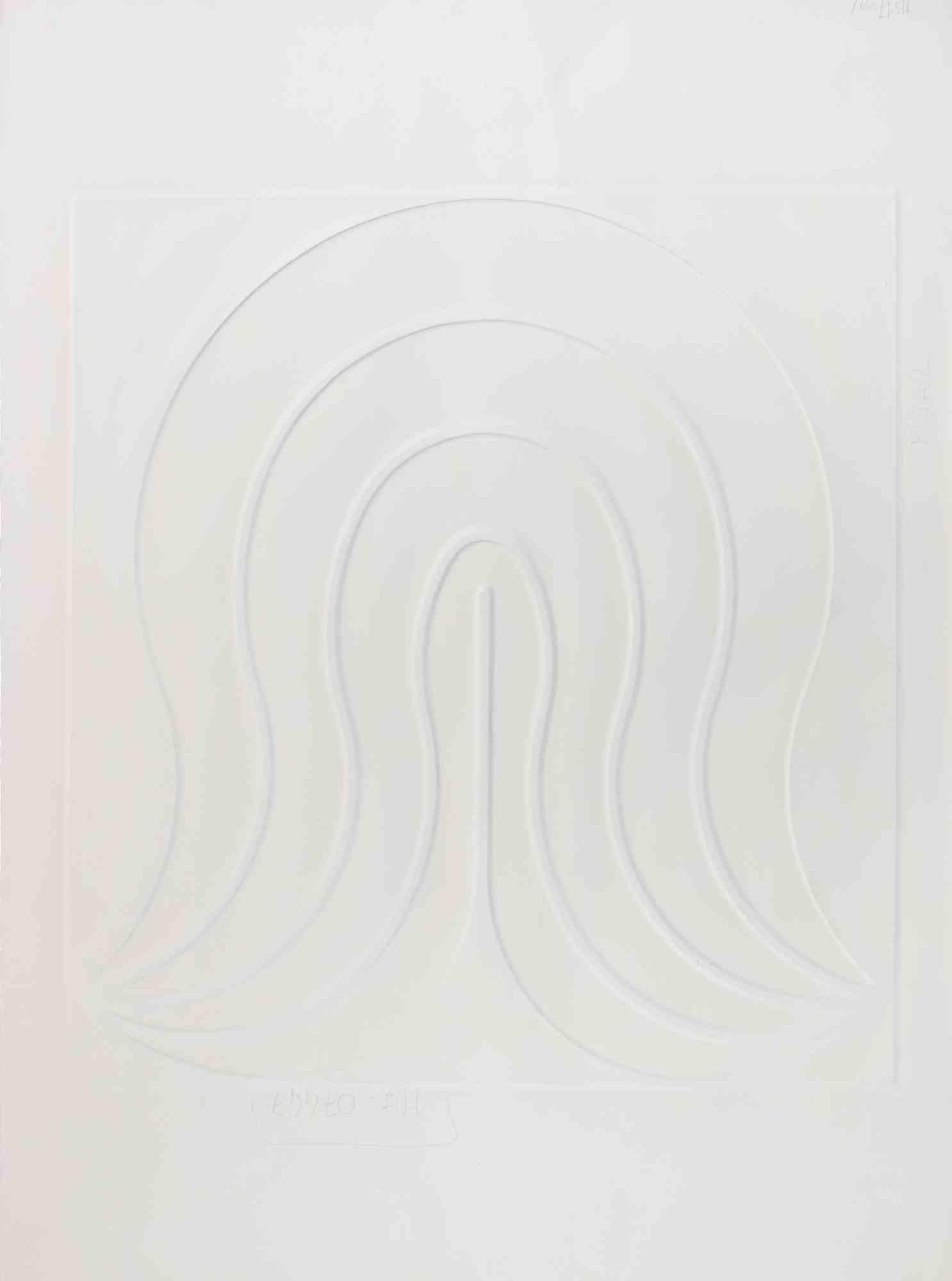 Silhouette - Embossing and Screen Print by Shu Takahashi - 1973 For Sale 3