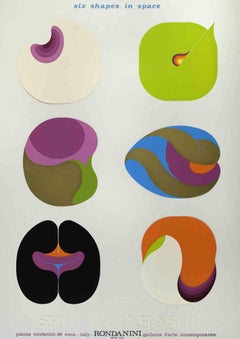 Retro Six Shapes in Space - Mixed Media by S. Takahashi - 1974