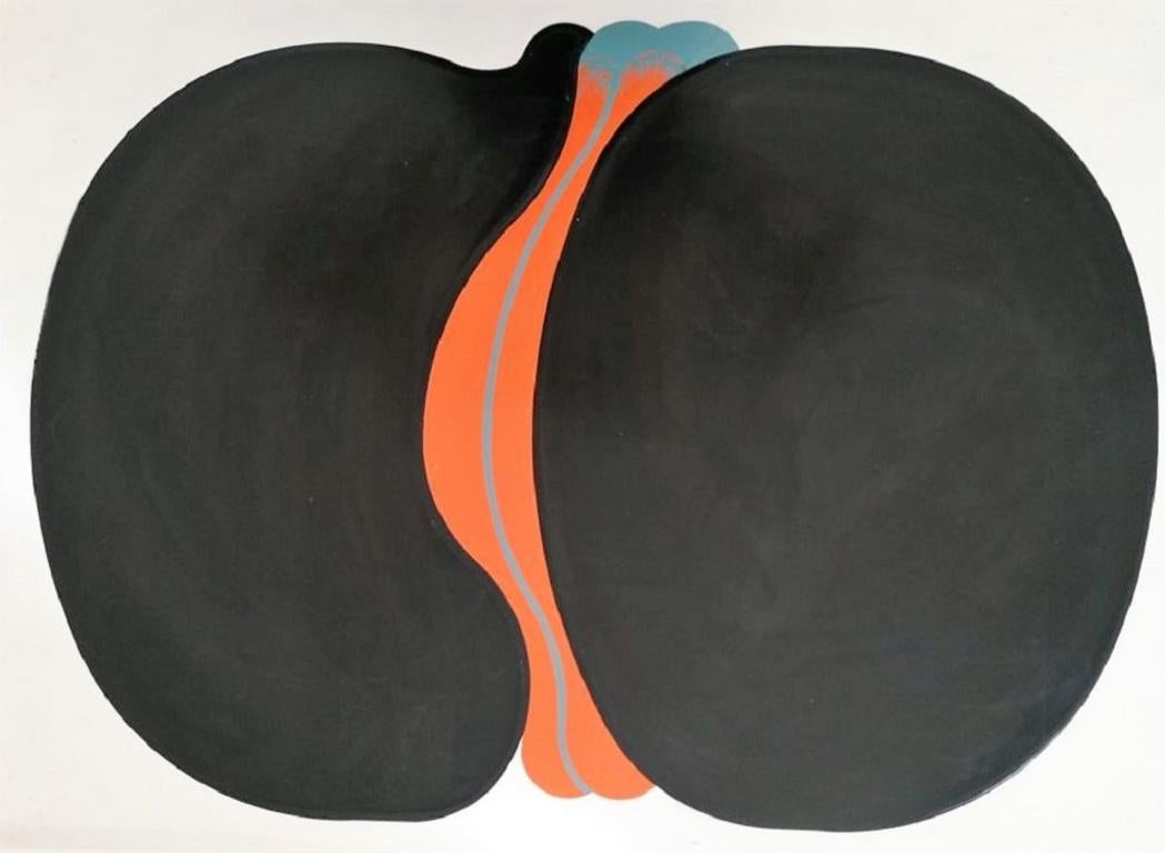 Untitled - Black Round - Screen Print by Shu Takahashi - 1970s