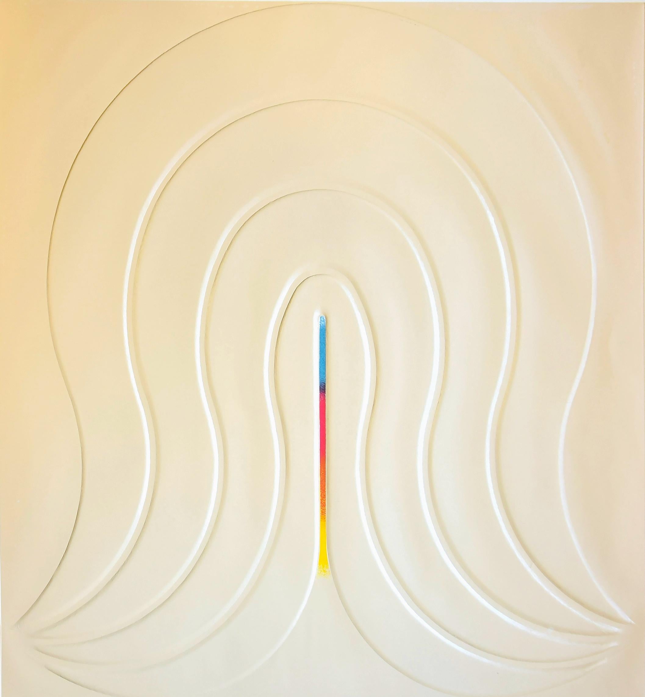 White Figure - Screen Print and Embossing by Shu Takahashi - 1973 For Sale 1