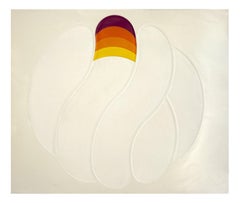 Bola de dedos blancos - Grabado en relieve y serigrafía de Shu Takahashi - 1973